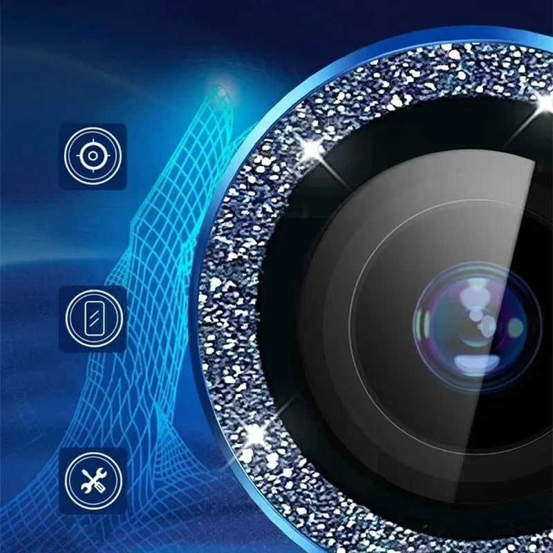 Glanzende diamant metalen ring - Tempered Glass Screen 9H recensie en prijs