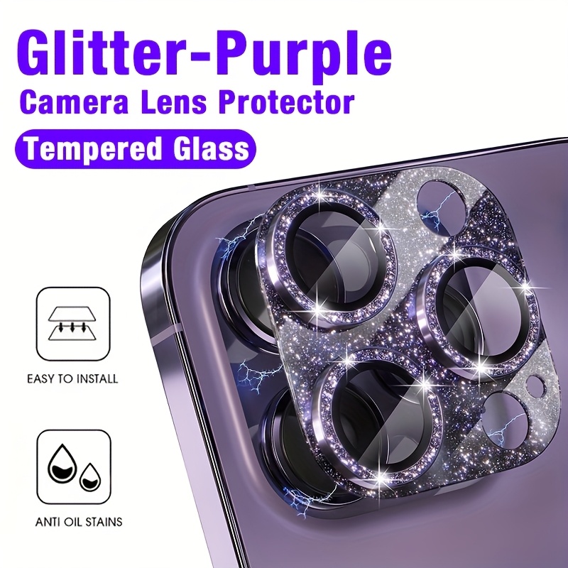 1 stuks glitter-paarse cameral - Tempered Glass Screen 9H recensie en prijs