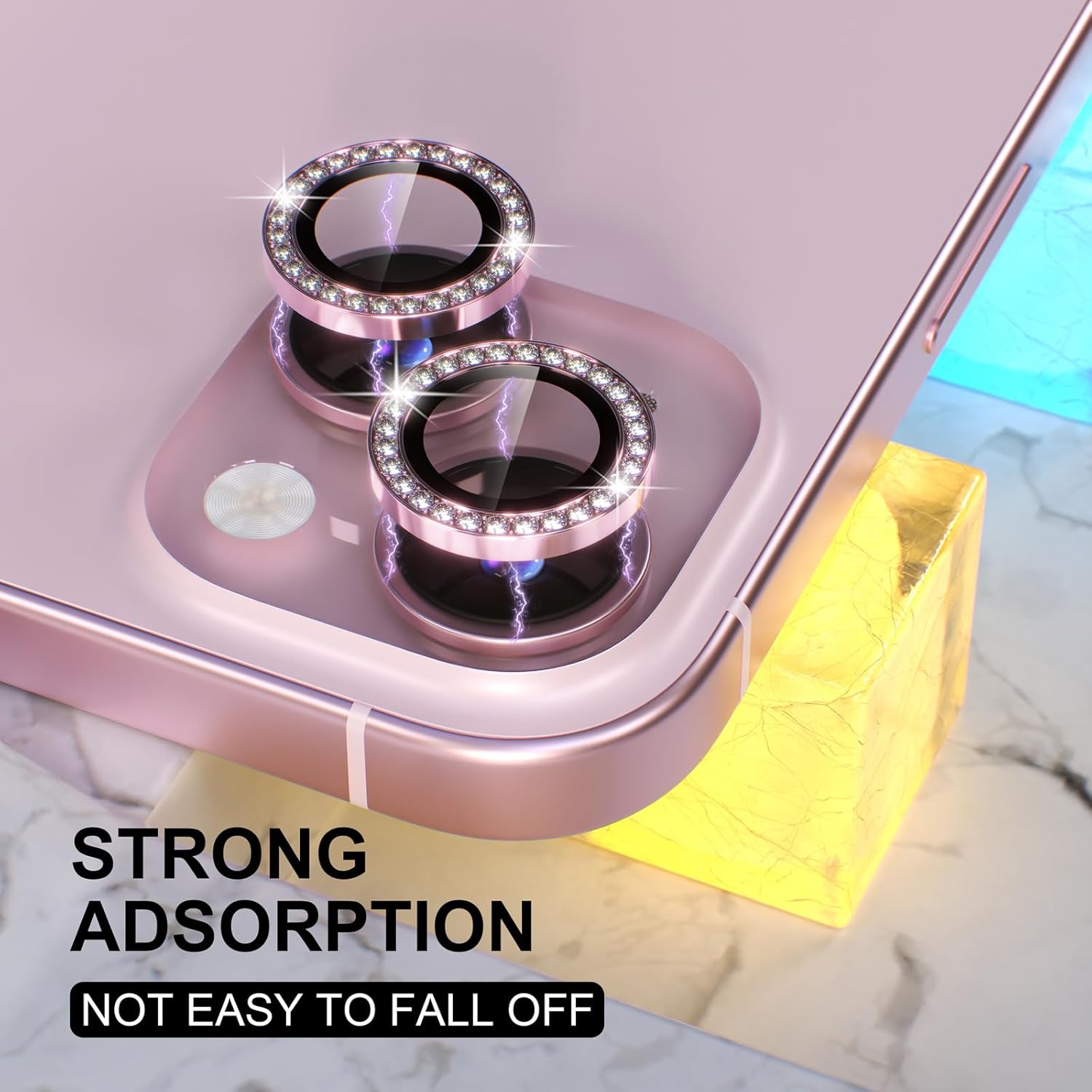1 stuks roze glitter diamant c - Tempered Glass Screen 9H recensie en prijs