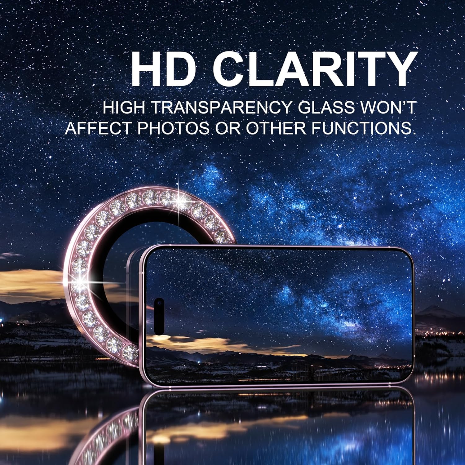 1 stuks roze glitter diamant c - Tempered Glass Screen 9H recensie en prijs