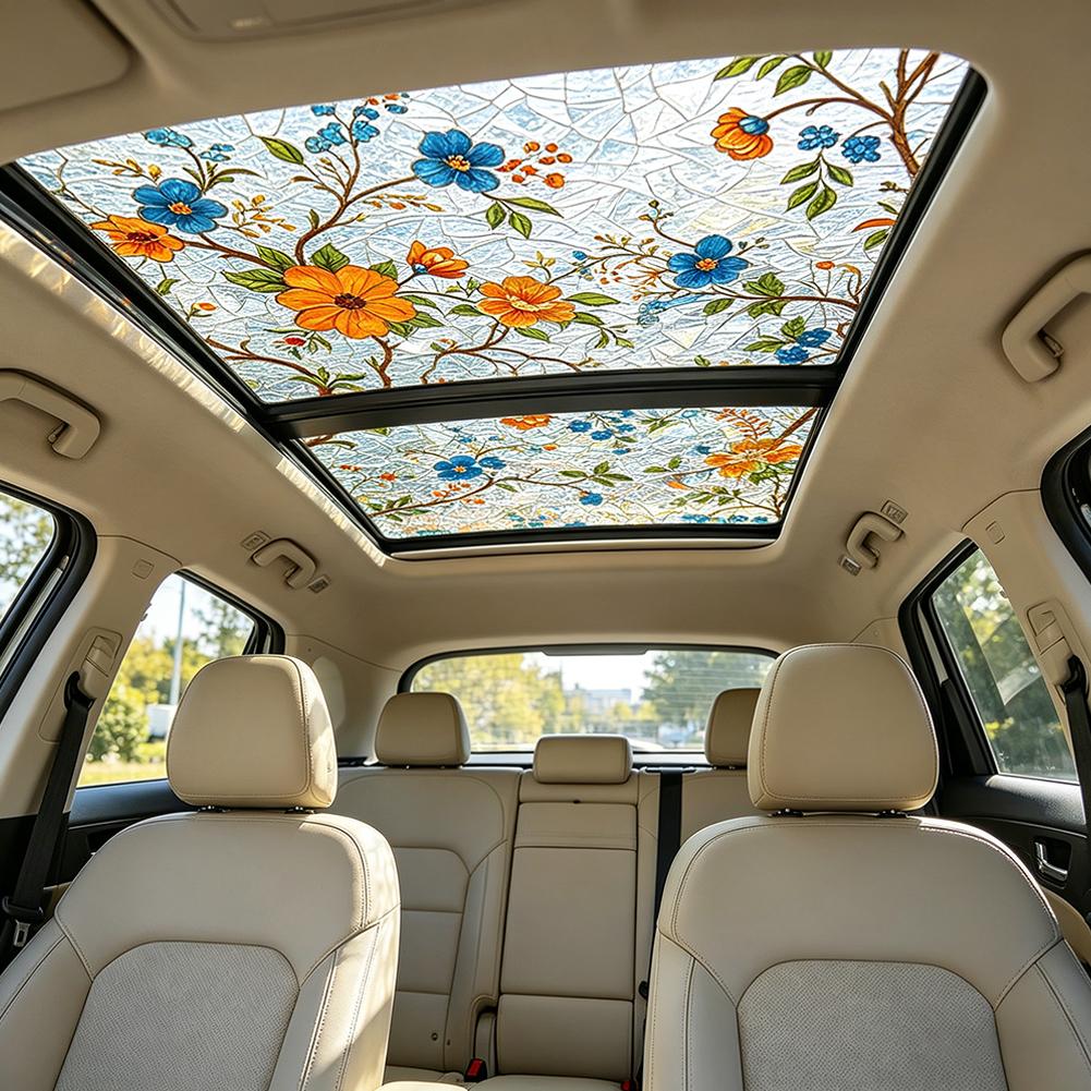 Bloemenmotief glas-in-lood aut - Glass Protector Auto recensie en prijs
