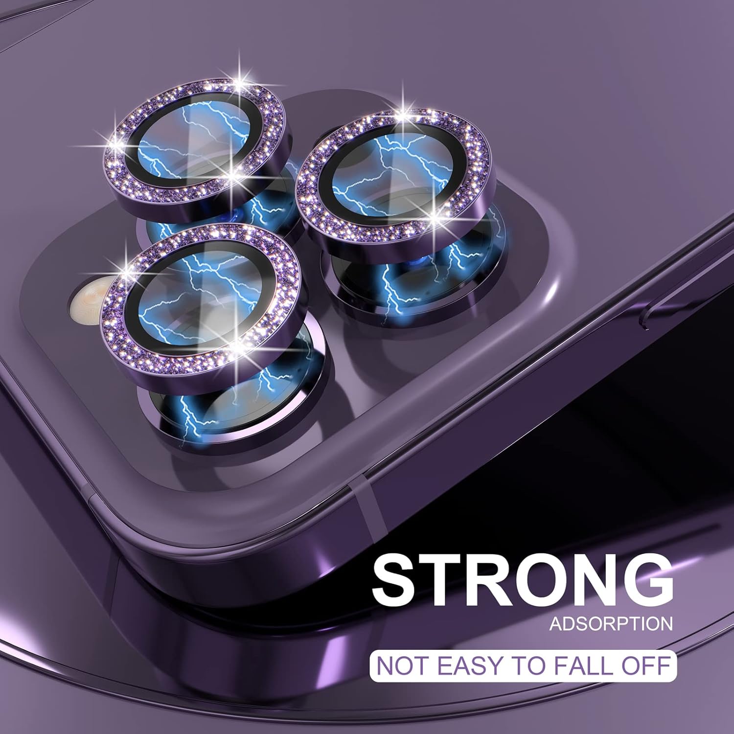 1Set Bling Glitter Paarse Came - Tempered Glass Screen 9H recensie en prijs